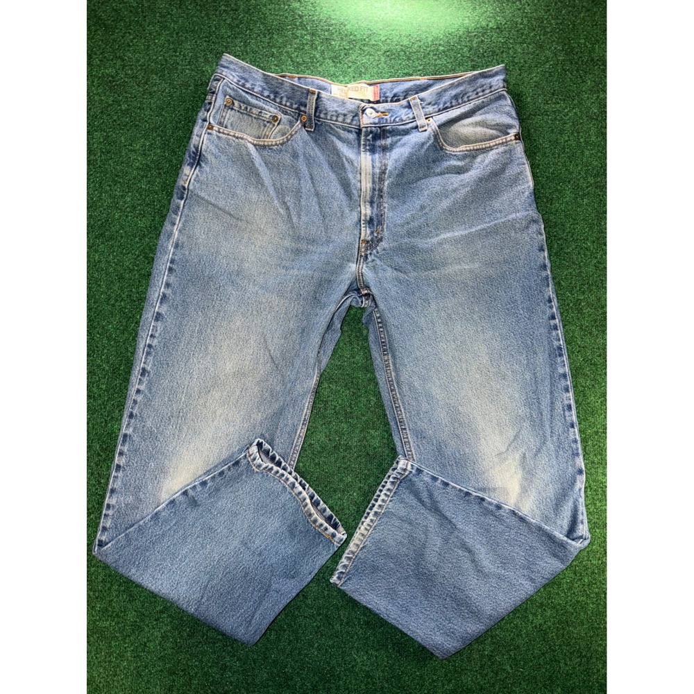 Levis 550 Relaxed Fit Jeans Mens 38x32 Medium Wash Blue Denim Tapered Leg